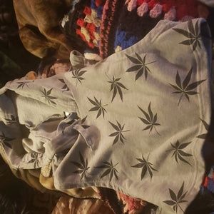 Croptop hoodie unisex s/m gray pot leaf design